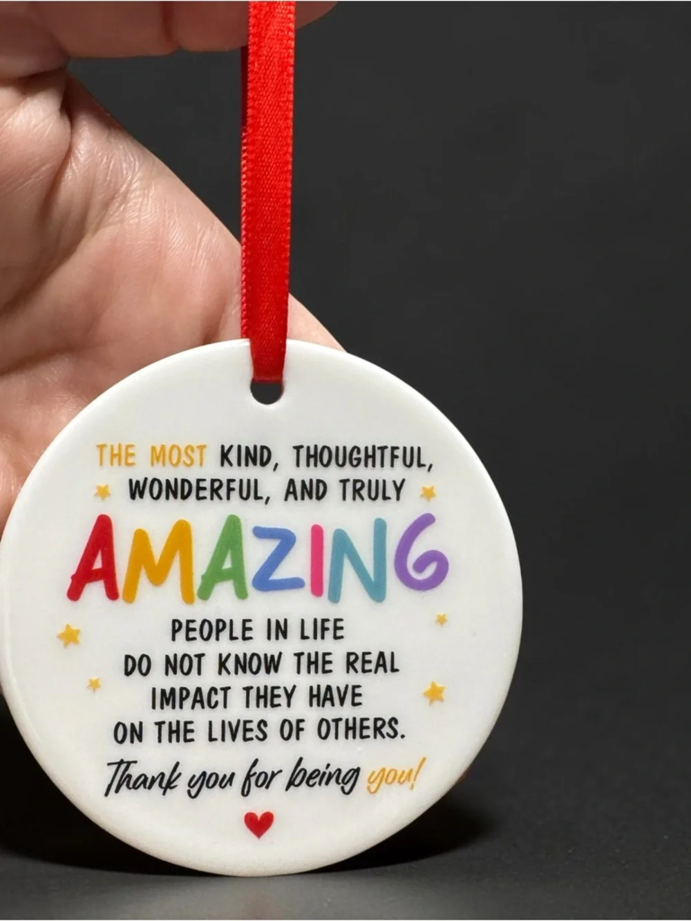 NIB Amazing People Ornament Double Sided Ceramic Christmas Gift